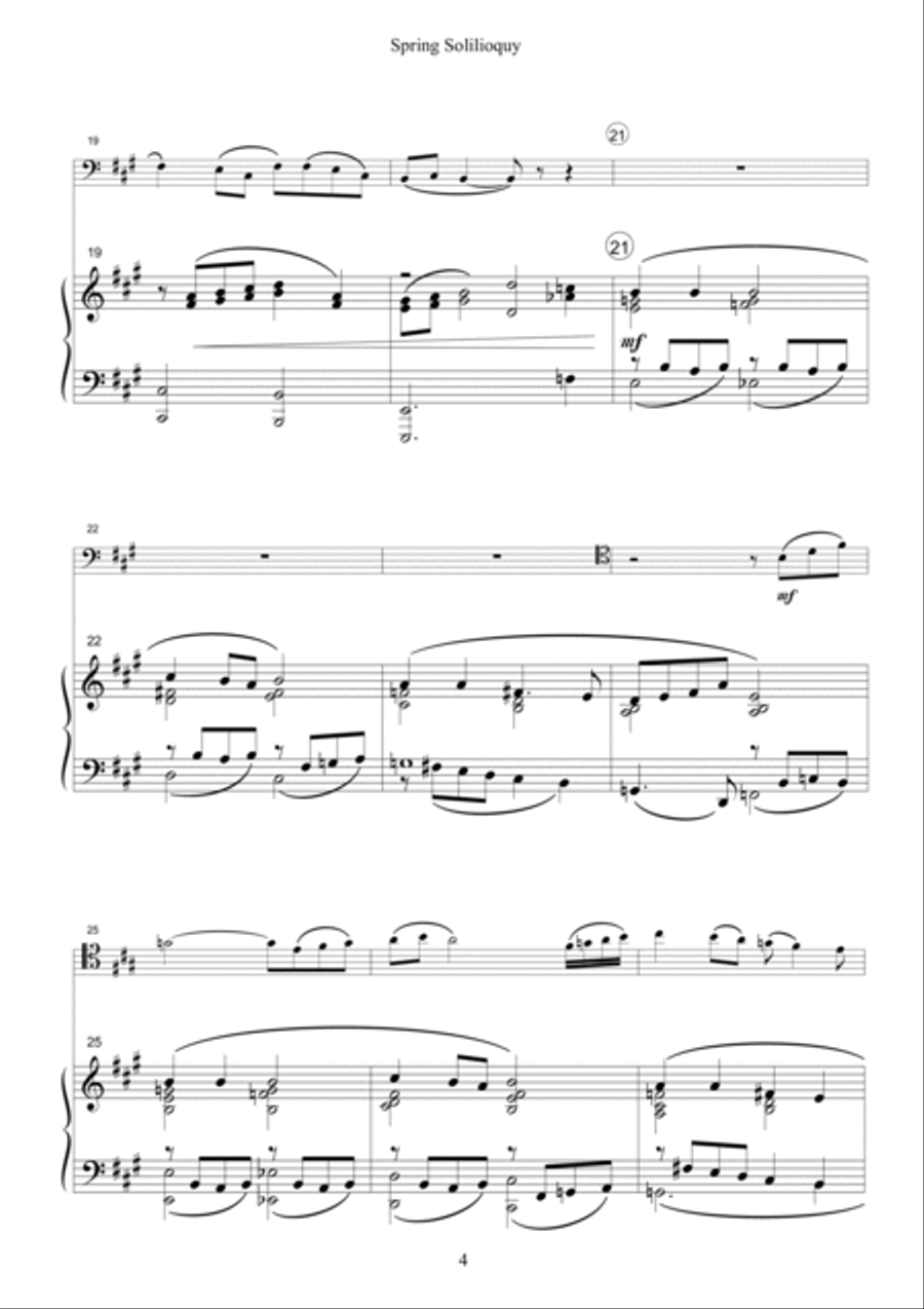 Spring Soliloquy - Cello Piano scores gallery preview page 4