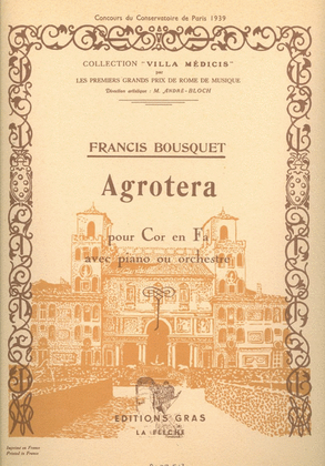Book cover for Agrotera (horn & Piano)