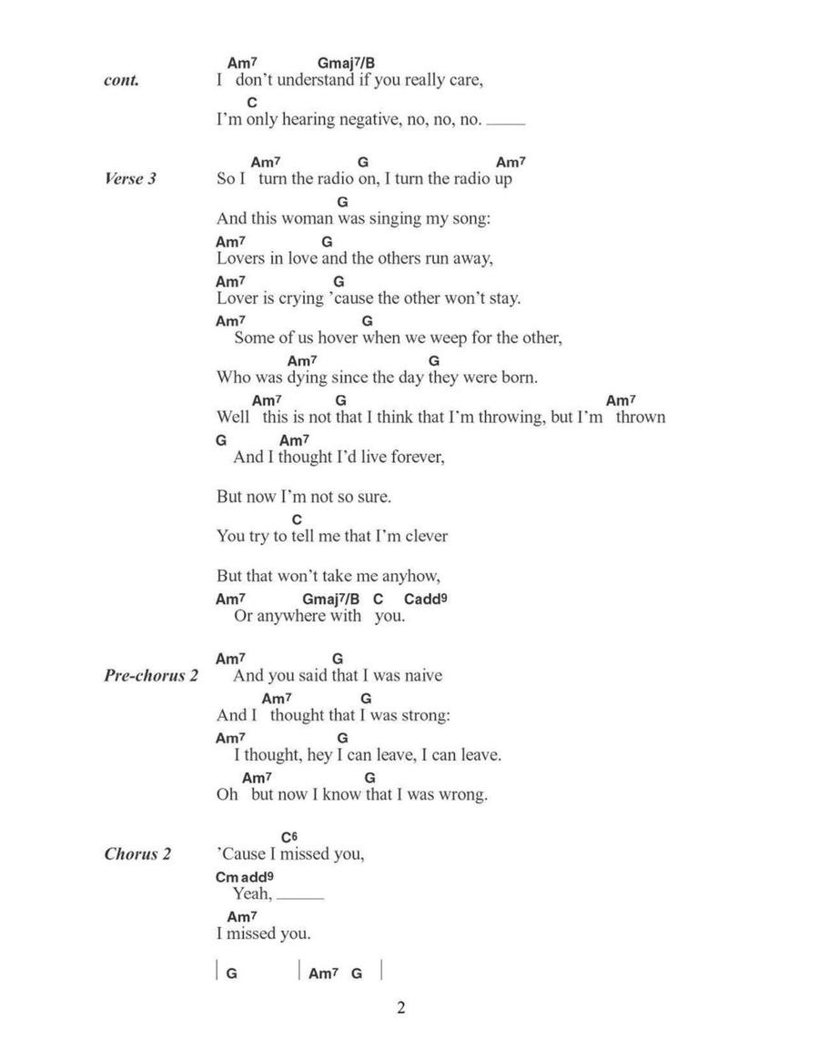 Stay (I Missed You) Acoustic Guitar scores gallery preview page 2
