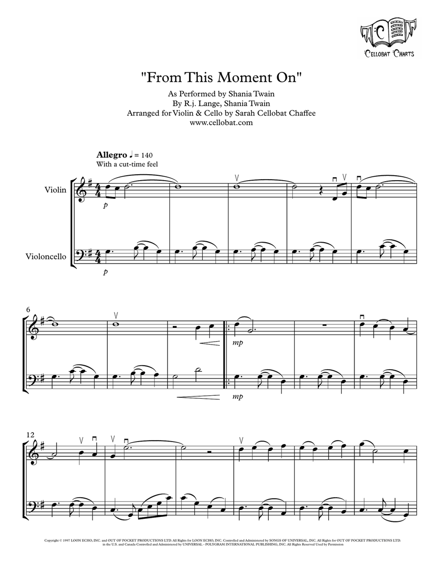 From This Moment On String Duet scores gallery preview page 1