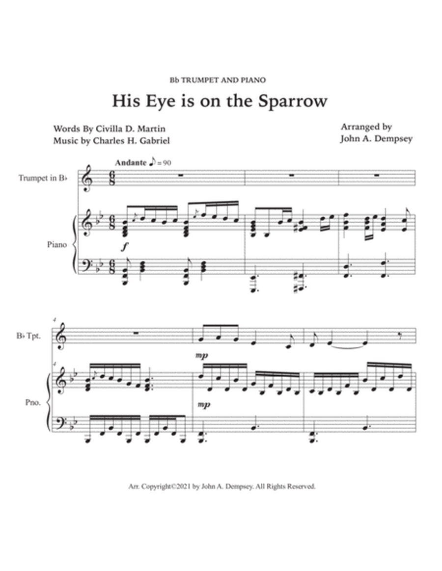His Eye is on the Sparrow (Trumpet and Piano) image number null