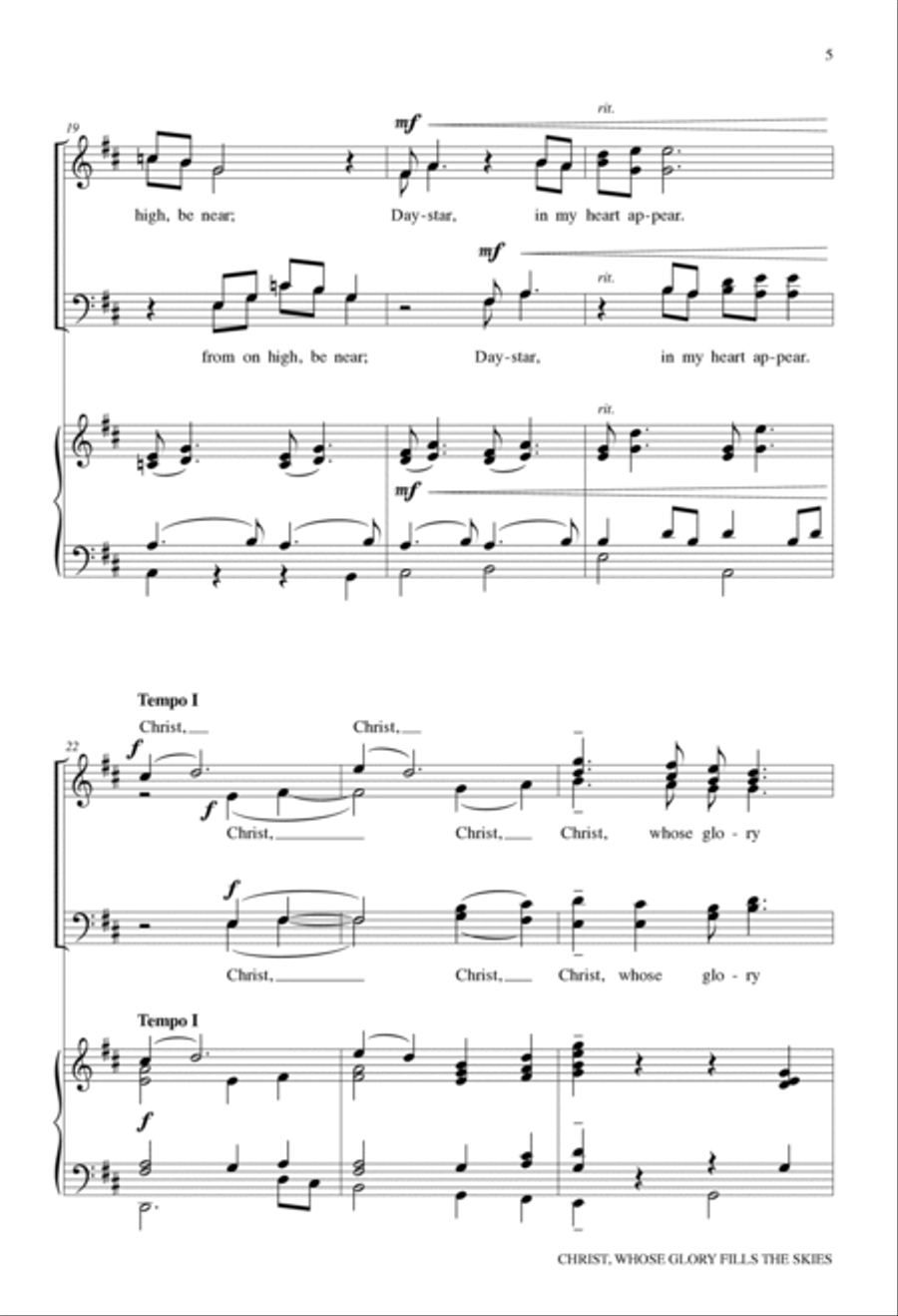 Christ, Whose Glory Fills the Skies 4-Part scores gallery preview page 5