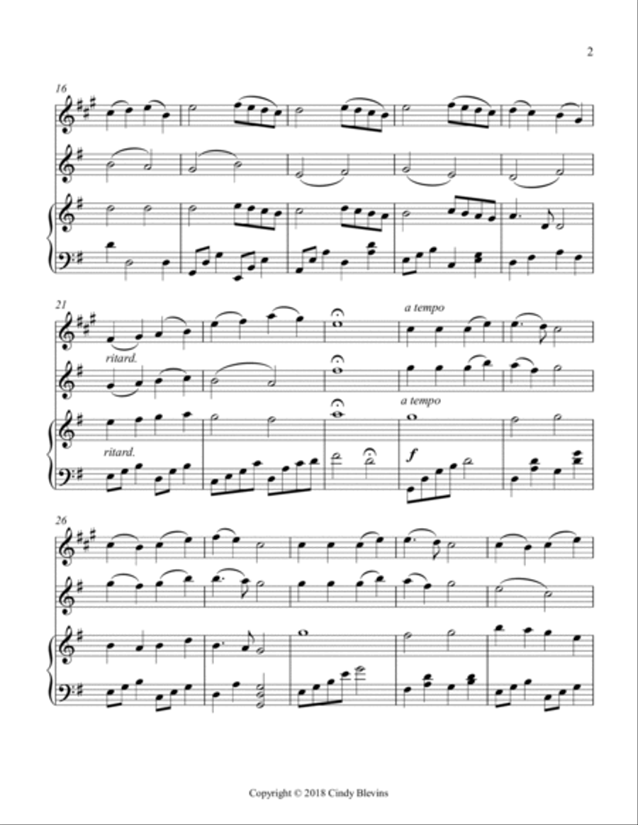 Angels We Have Heard On High, for Piano, Clarinet and Violin Clarinet scores gallery preview page 3