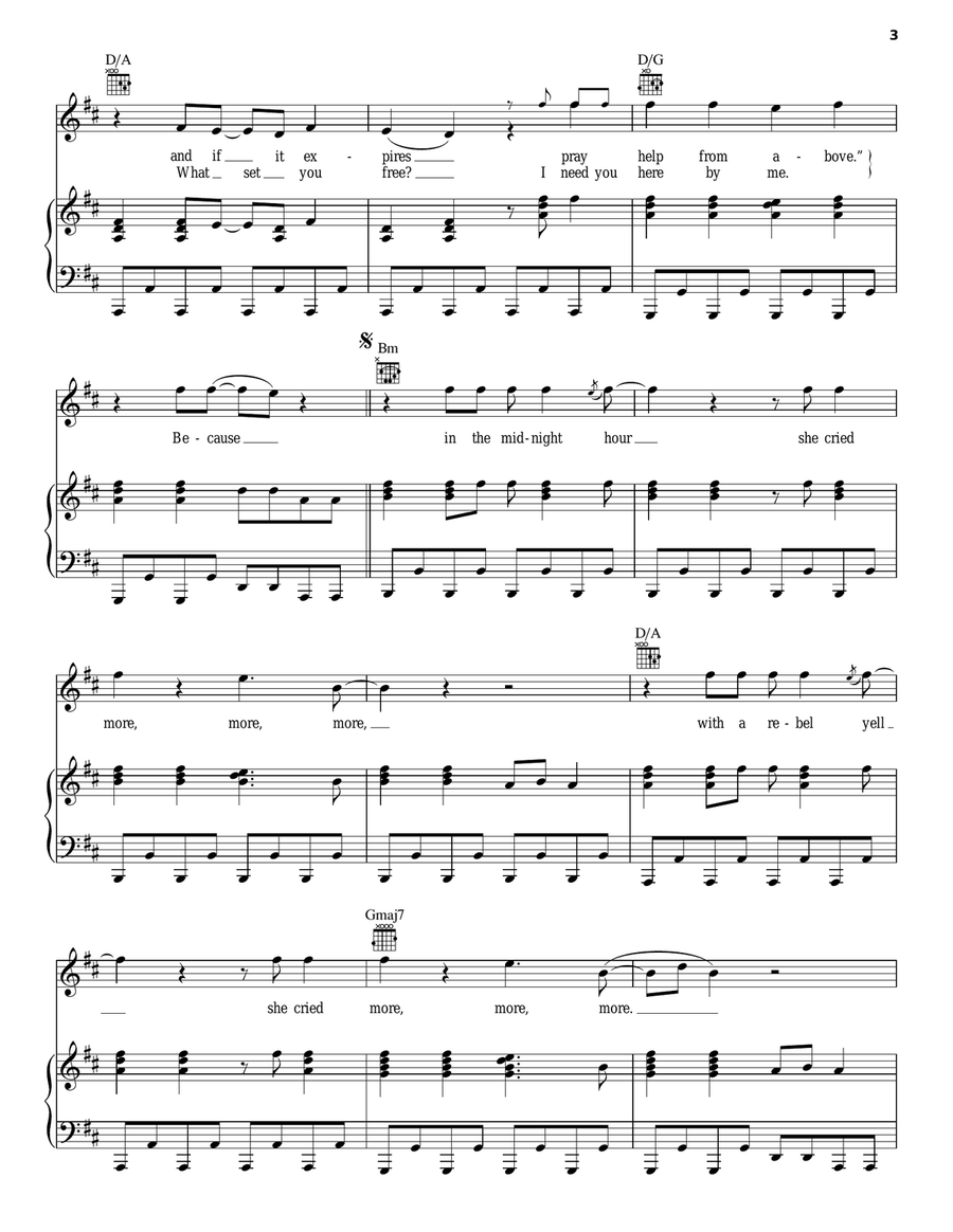 Rebel Yell Rebel Yell Piano, Vocal, Guitar scores gallery preview page 3