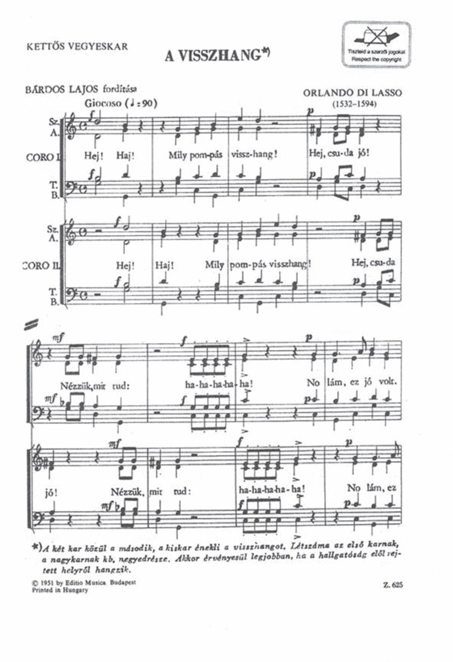 A visszhang A Cappella scores gallery preview page 1