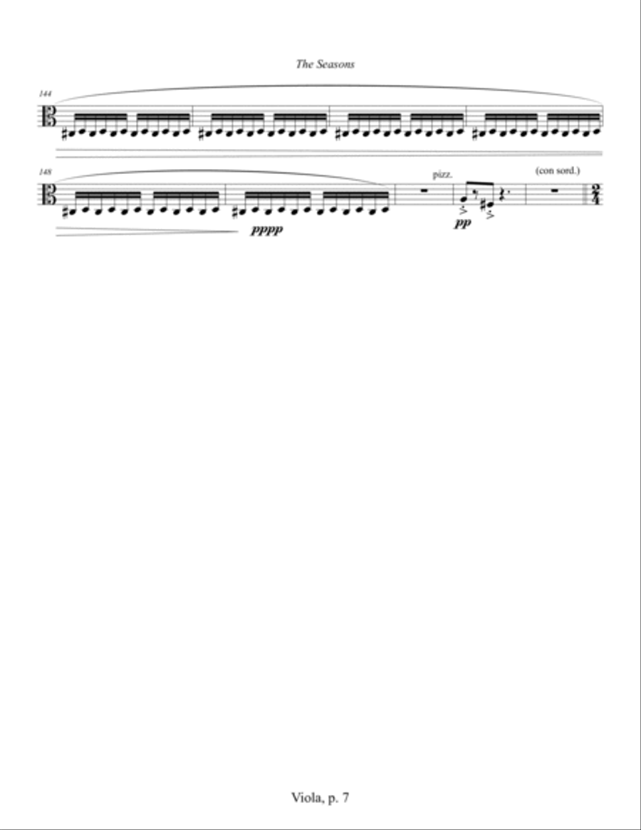 String Quartet No. 12 ... The Seasons (2010) Viola String Quartet scores gallery preview page 6