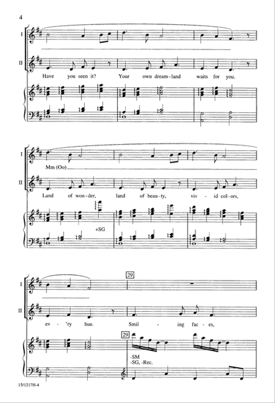 When in Dreamland Unison Choir scores gallery preview page 4
