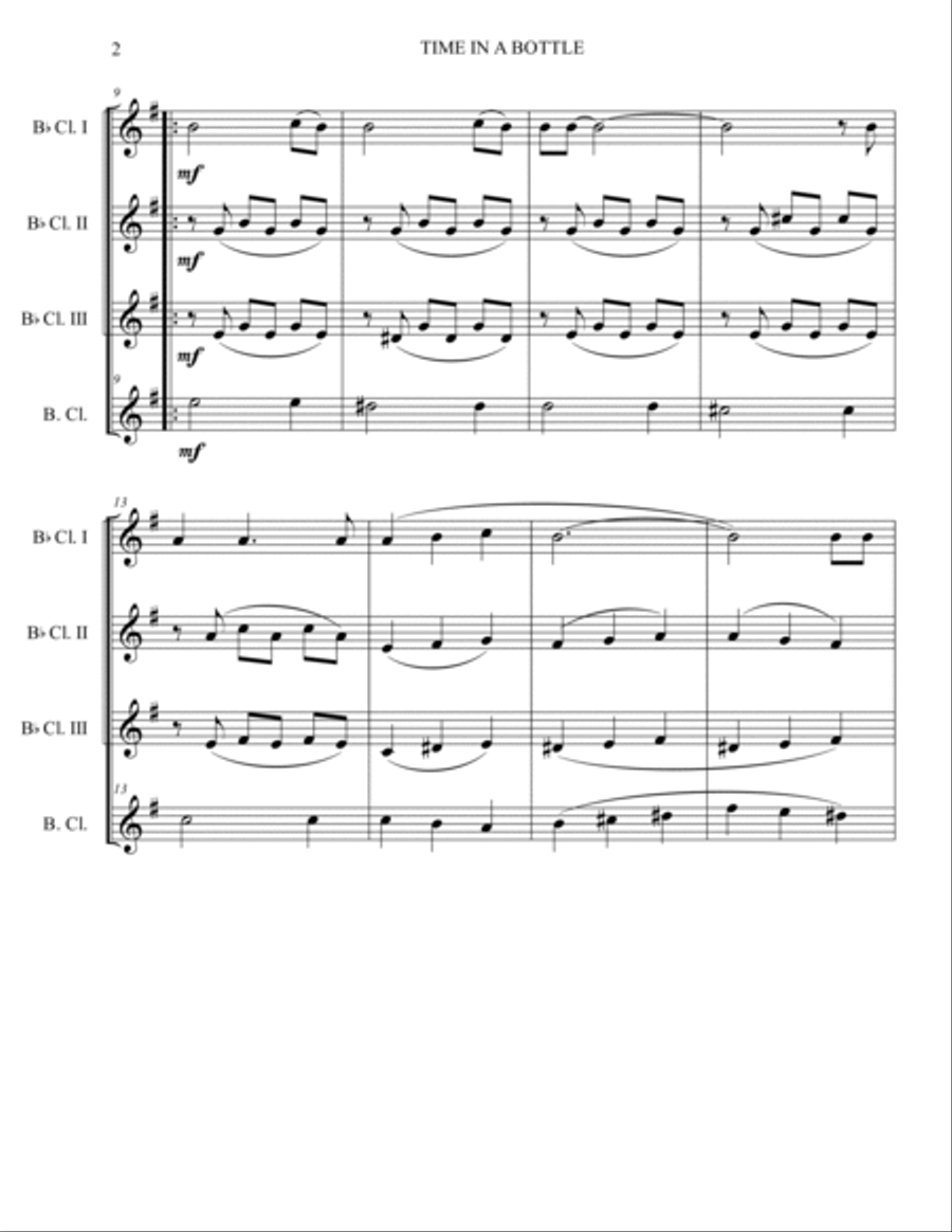 Time In A Bottle Time In A Bottle Woodwind Ensemble scores gallery preview page 2