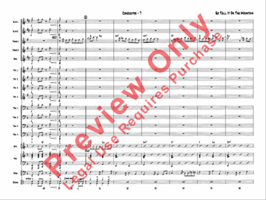 Go Tell It on the Mountain Jazz Ensemble scores gallery preview page 10