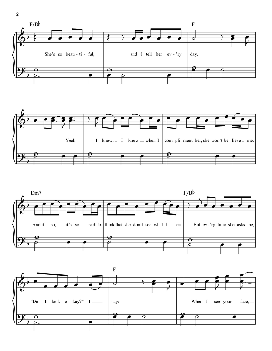 Just The Way You Are Easy Piano scores gallery preview page 2