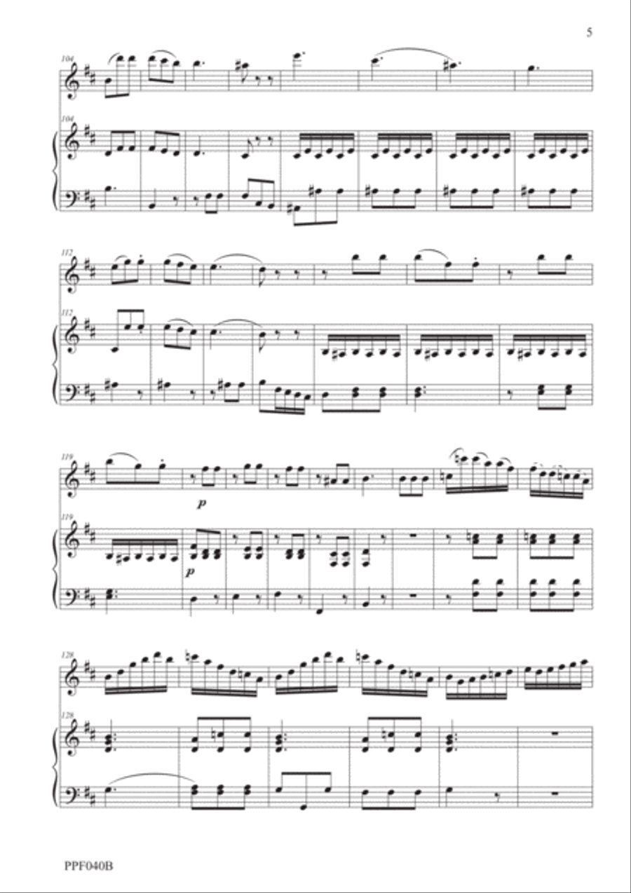 PAISIELLO SONATA IN D MAJOR Opus 23 no. 1 for flute & piano Flute Solo scores gallery preview page 5
