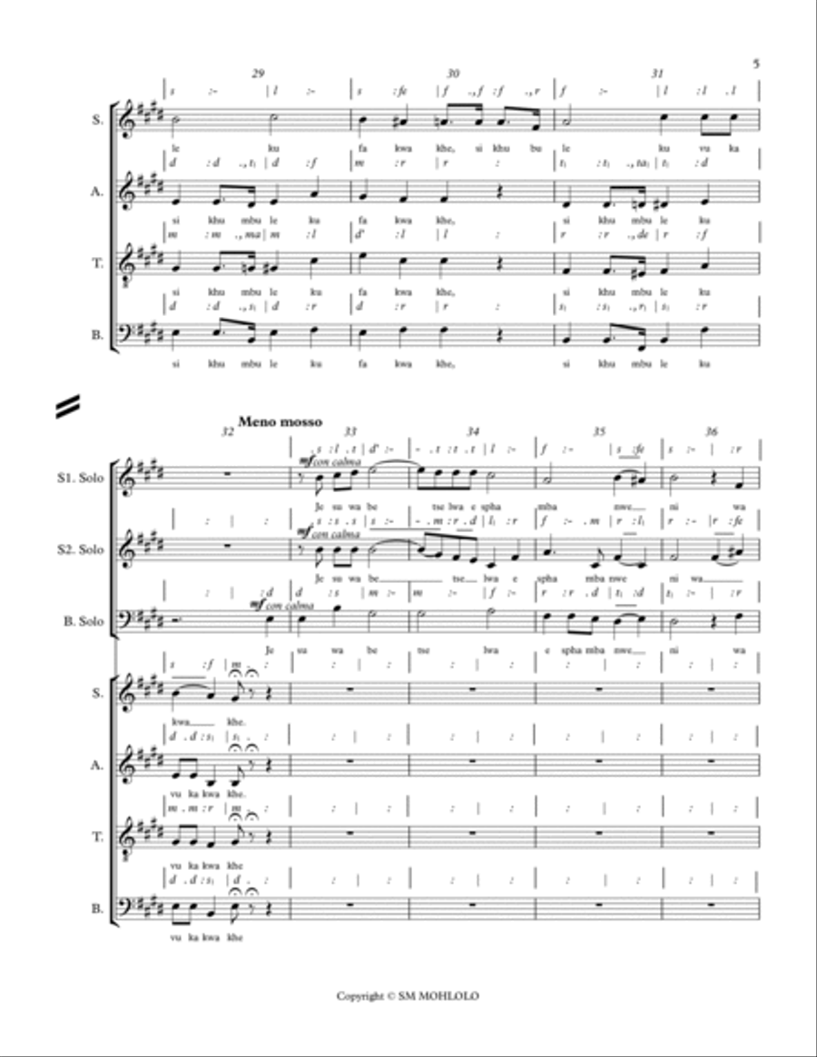 MASIKHUMBULENI JESU 4-Part scores gallery preview page 5