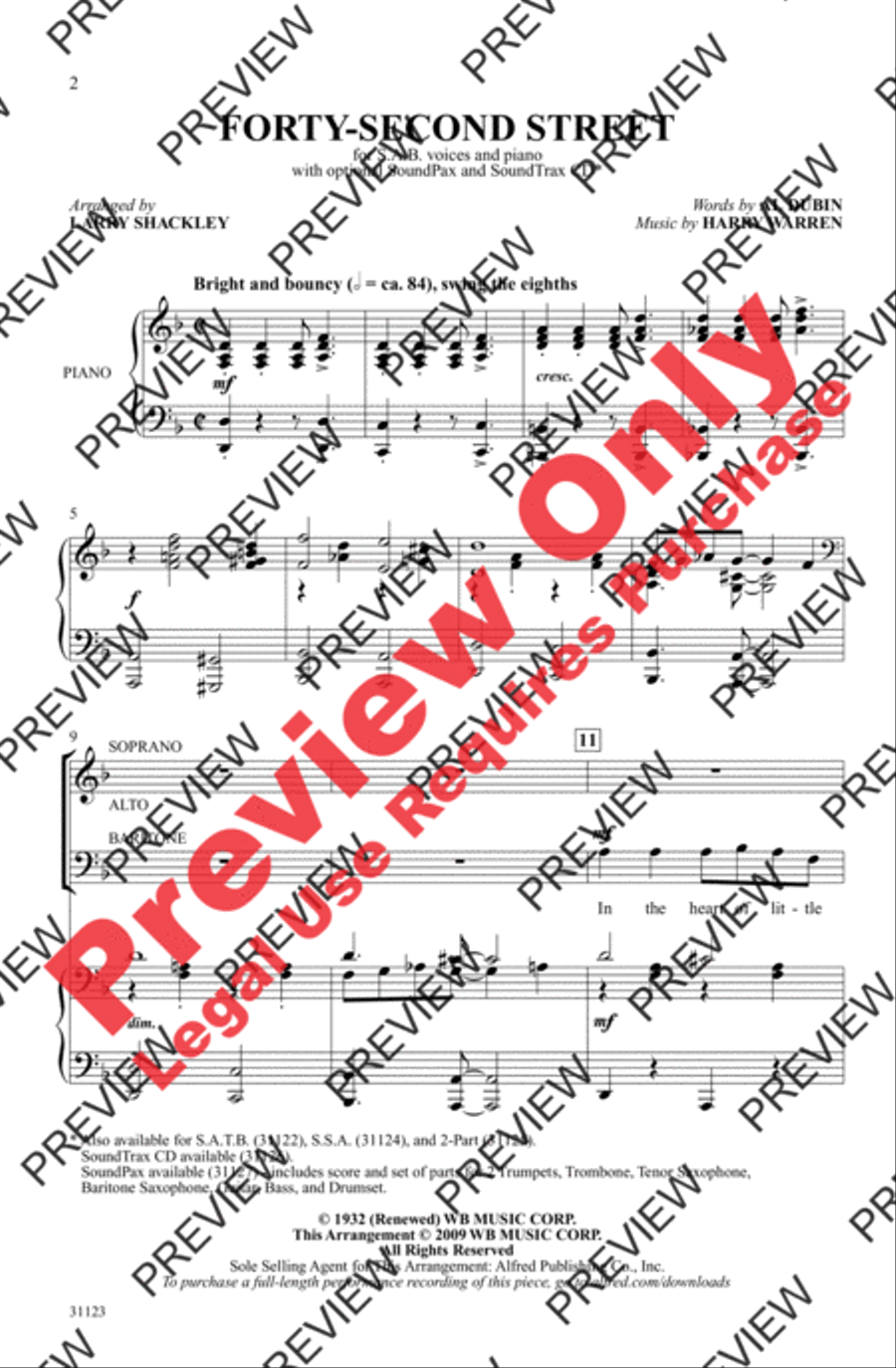 Forty-Second Street 3-Part scores gallery preview page 2