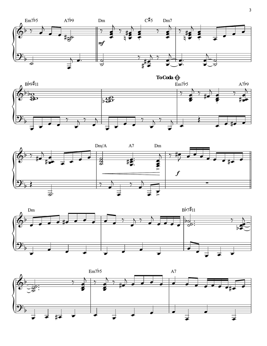 Bernie's Tune (arr. Brent Edstrom) Piano Solo scores gallery preview page 3