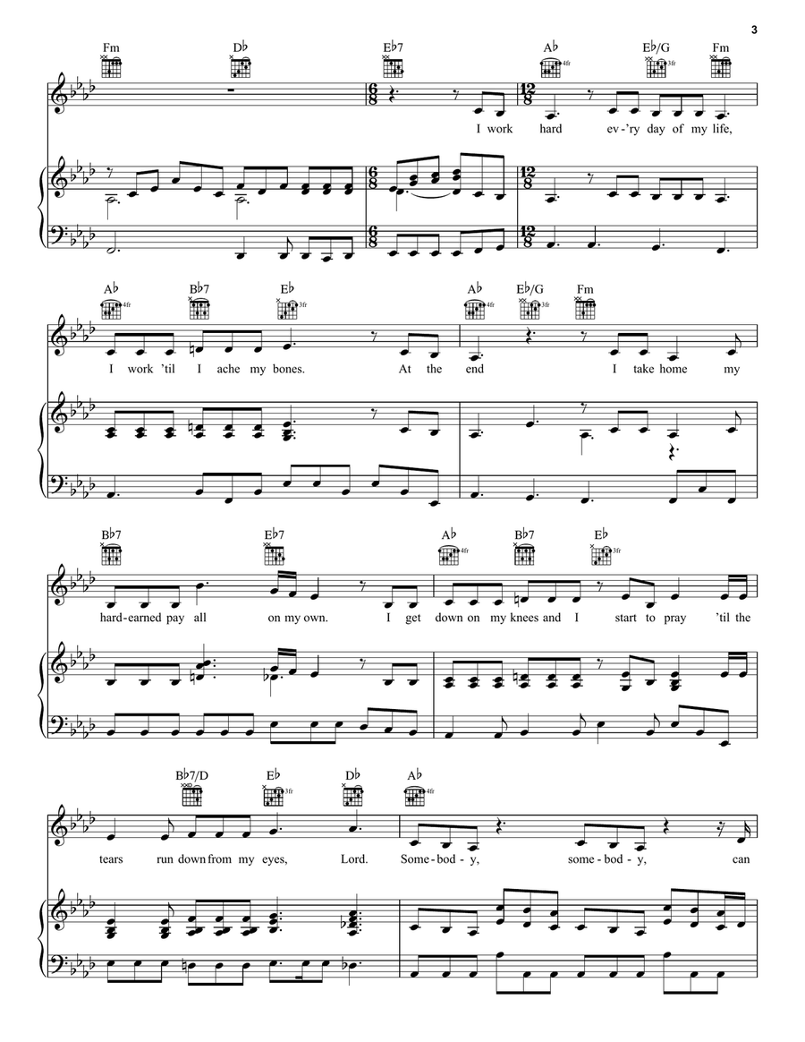 Somebody To Love Somebody To Love Piano, Vocal, Guitar scores gallery preview page 3