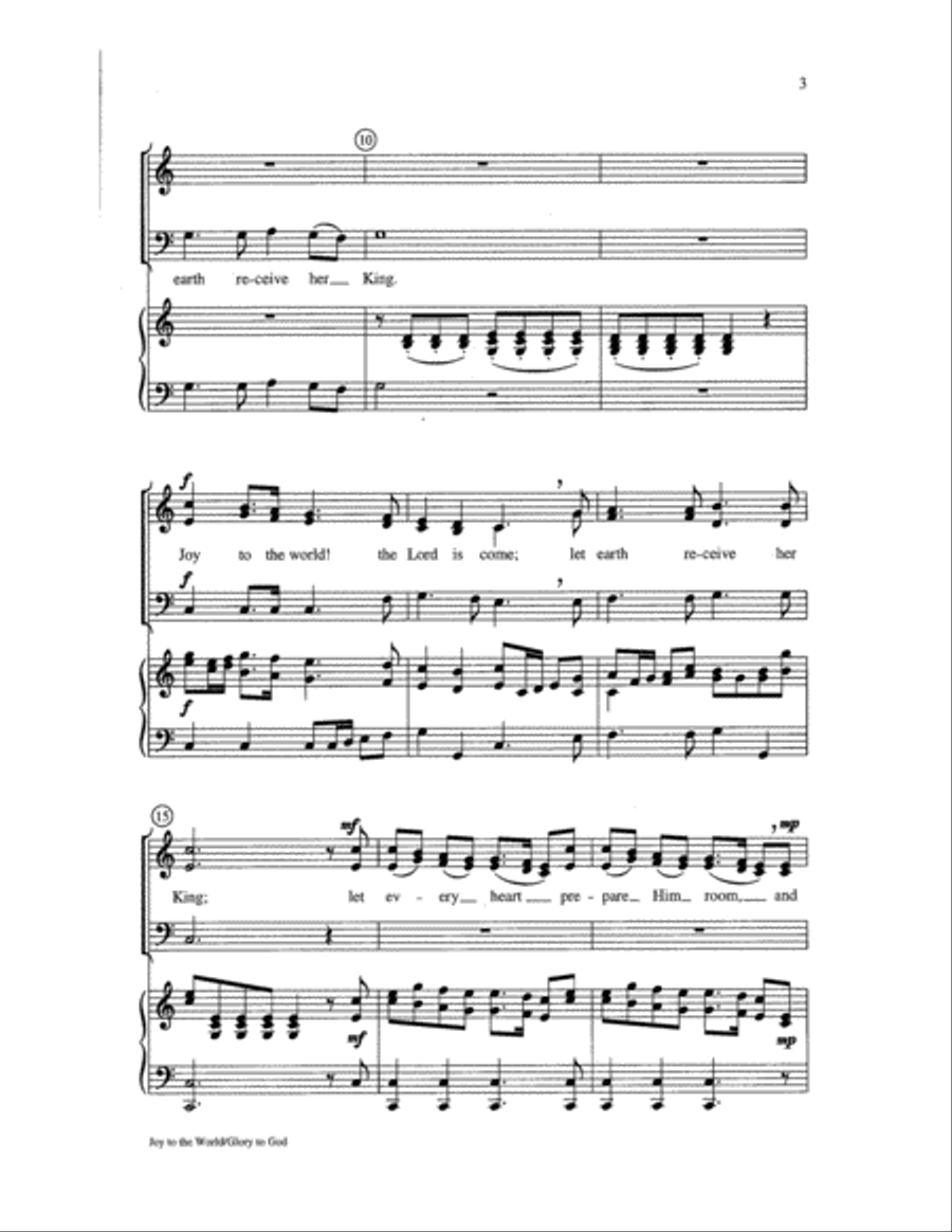 Joy to the World with Glory to God 3-Part scores gallery preview page 3