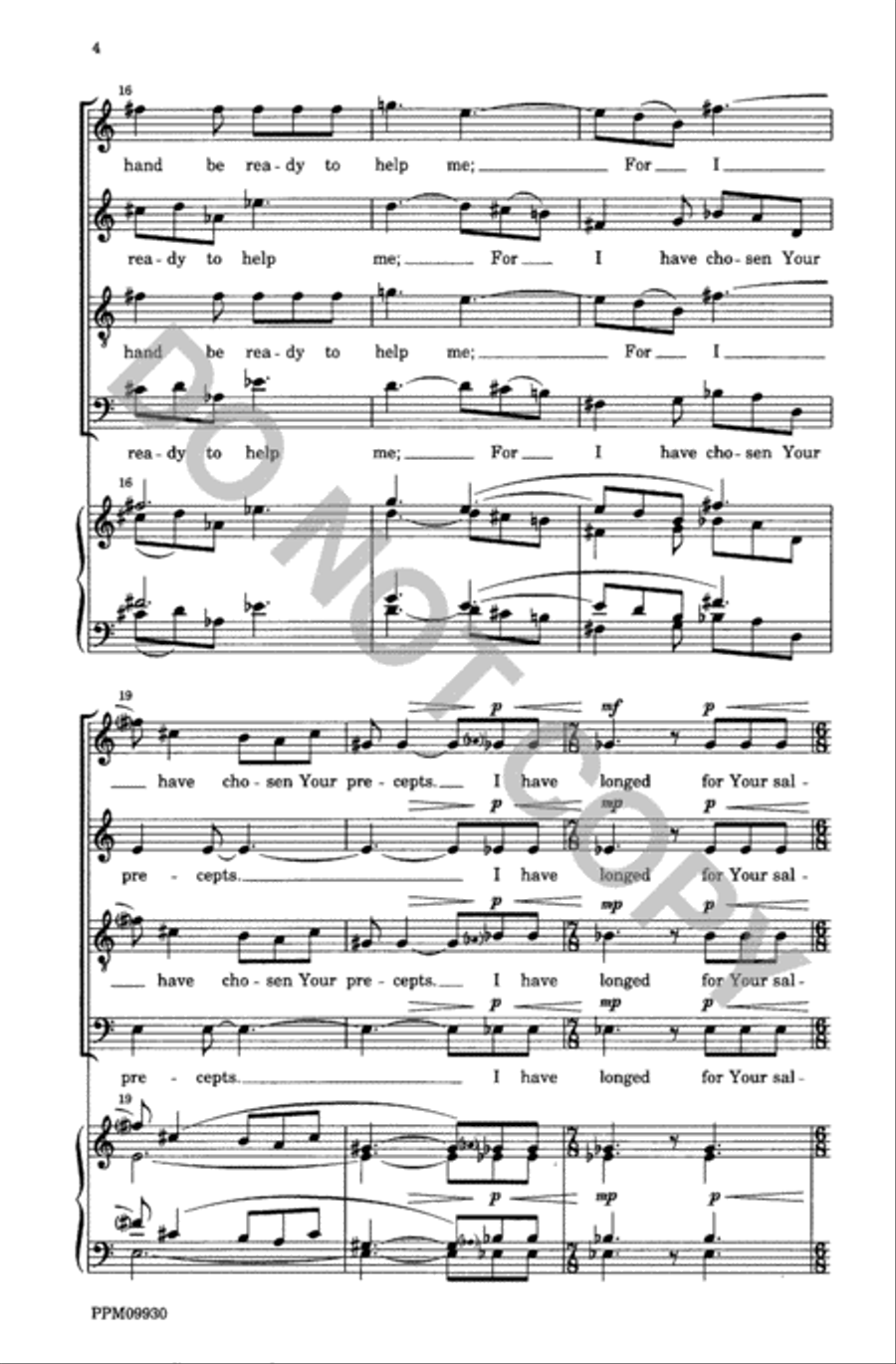 Seek Your Servant O God 4-Part scores gallery preview page 5