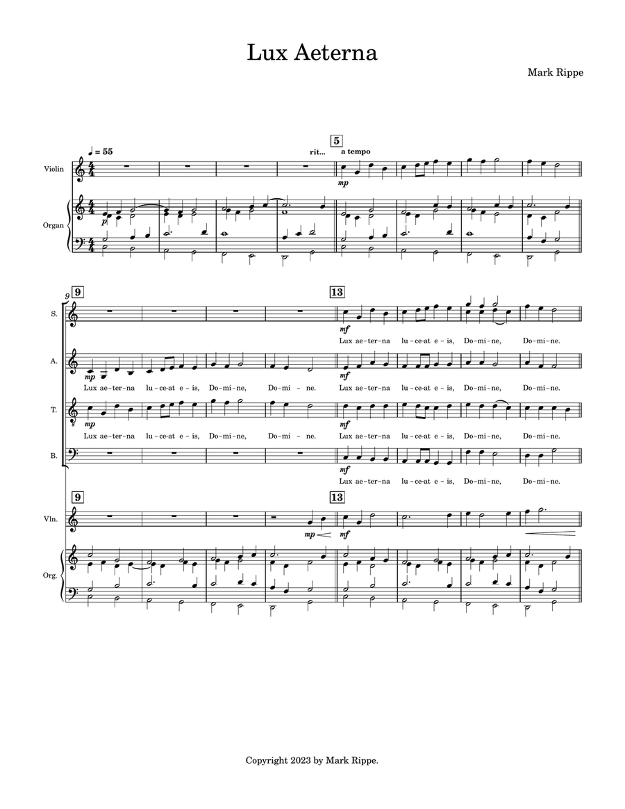 Lux Aeterna (StA C00191) Lux Aeterna (StA C00191) 4-Part scores gallery preview page 2