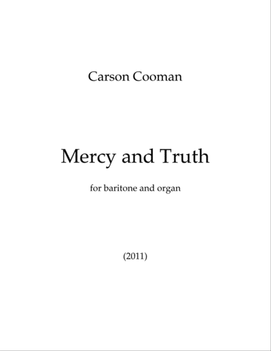 Mercy and Truth (baritone and organ version) Medium Voice scores gallery preview page 1