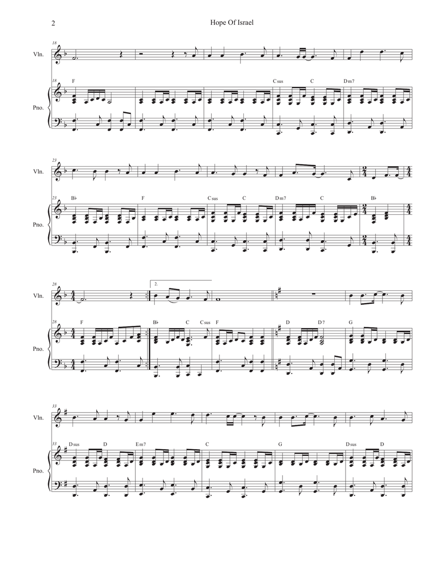 Hope Of Israel Violin Solo scores gallery preview page 2