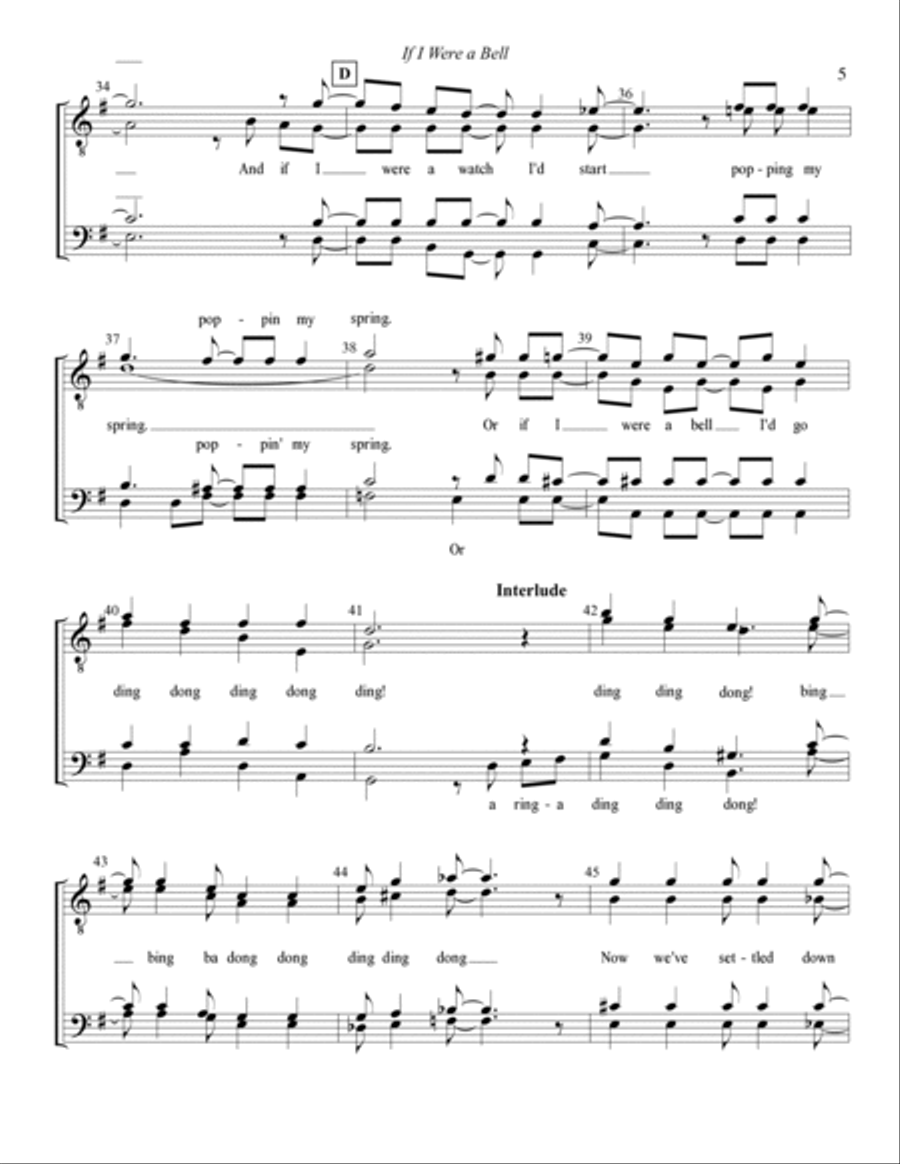 If I Were A Bell TTBB scores gallery preview page 5