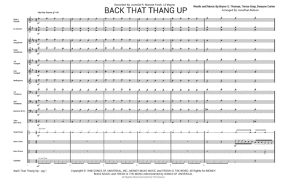 Back That Azz Up Marching Band scores gallery preview page 3