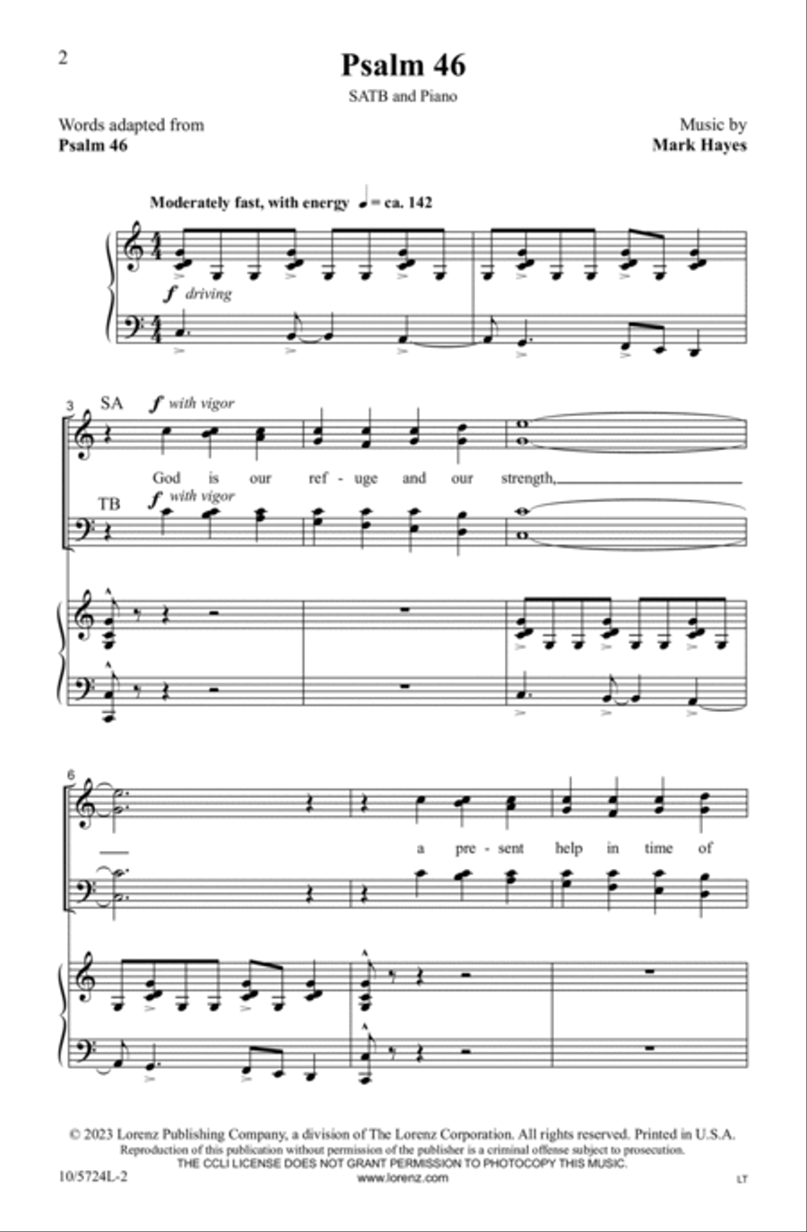 Psalm 46 Psalm 46 4-Part scores gallery preview page 2