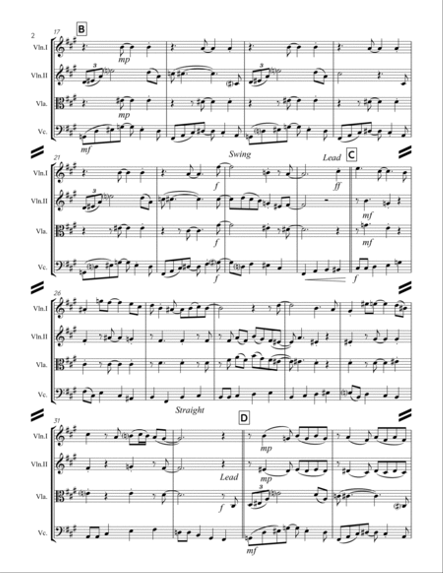A Night In Tunisia A Night In Tunisia String Quartet scores gallery preview page 3