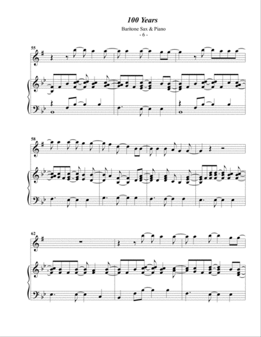 100 Years Baritone Saxophone scores gallery preview page 6
