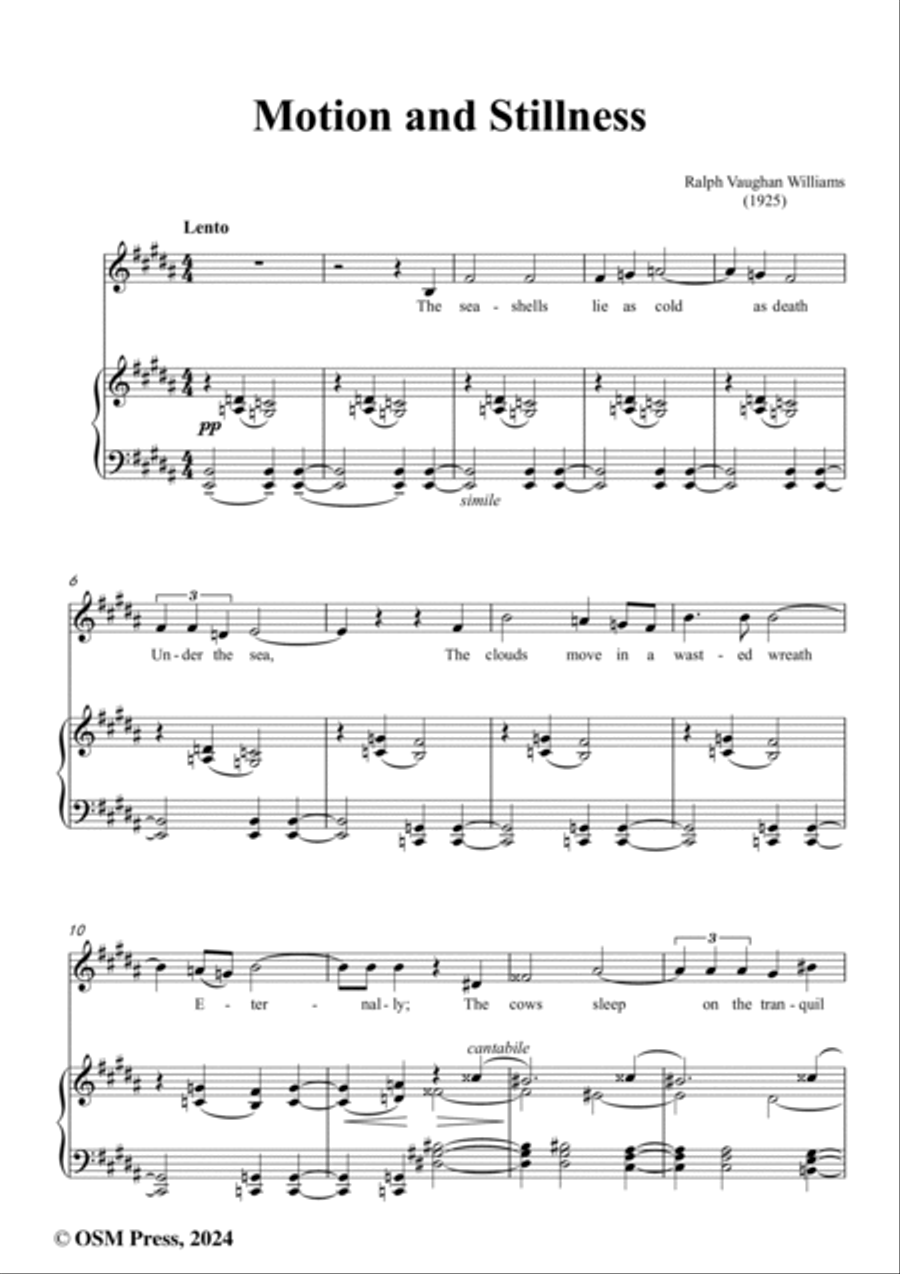 Vaughan Williams-Motion and Stillness(1925),in B Major Voice scores gallery preview page 2