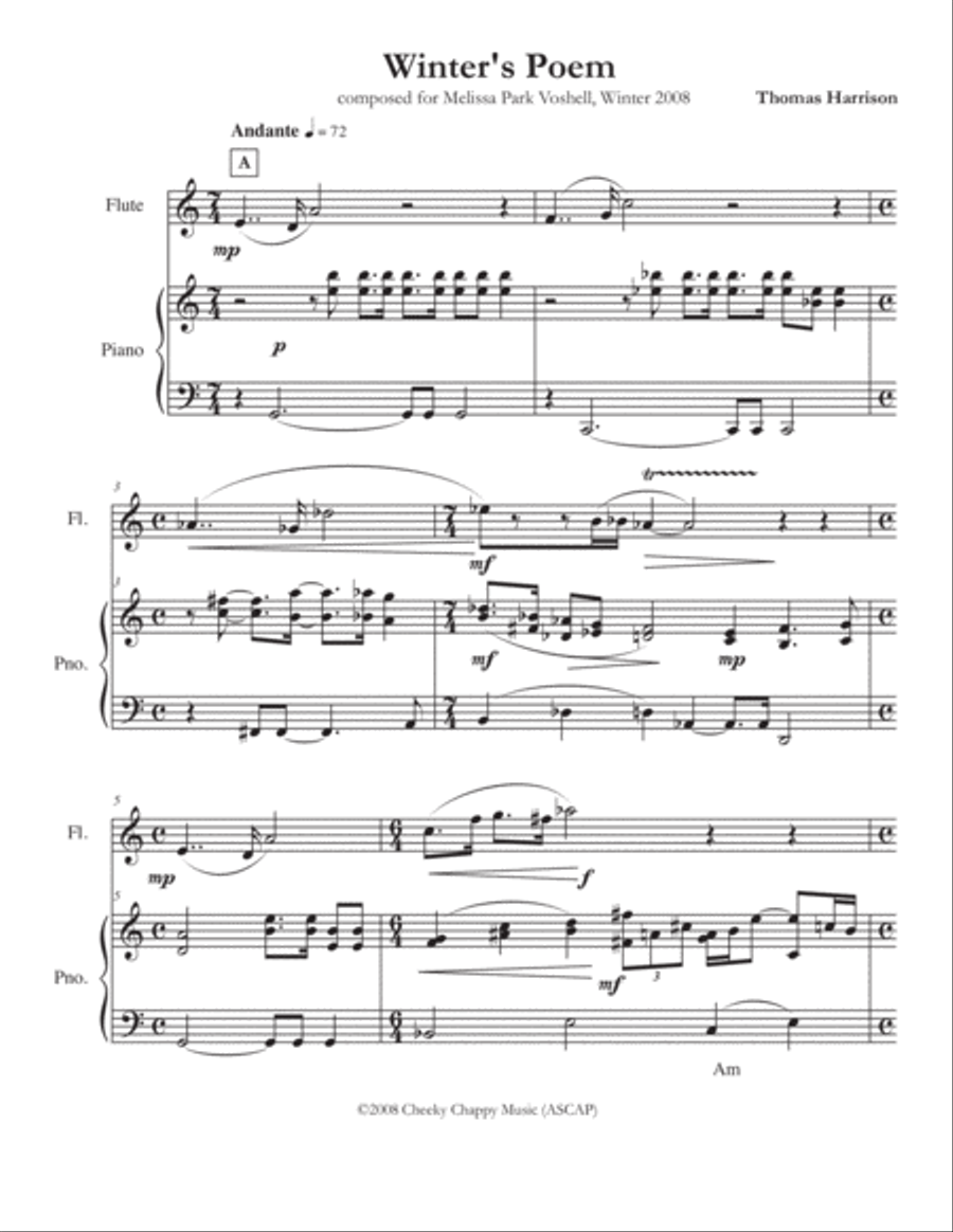 Winter's Poem Flute Solo scores gallery preview page 2