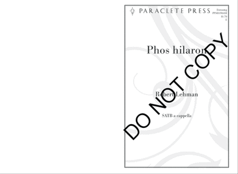 Phos hilaron 4-Part scores gallery preview page 2