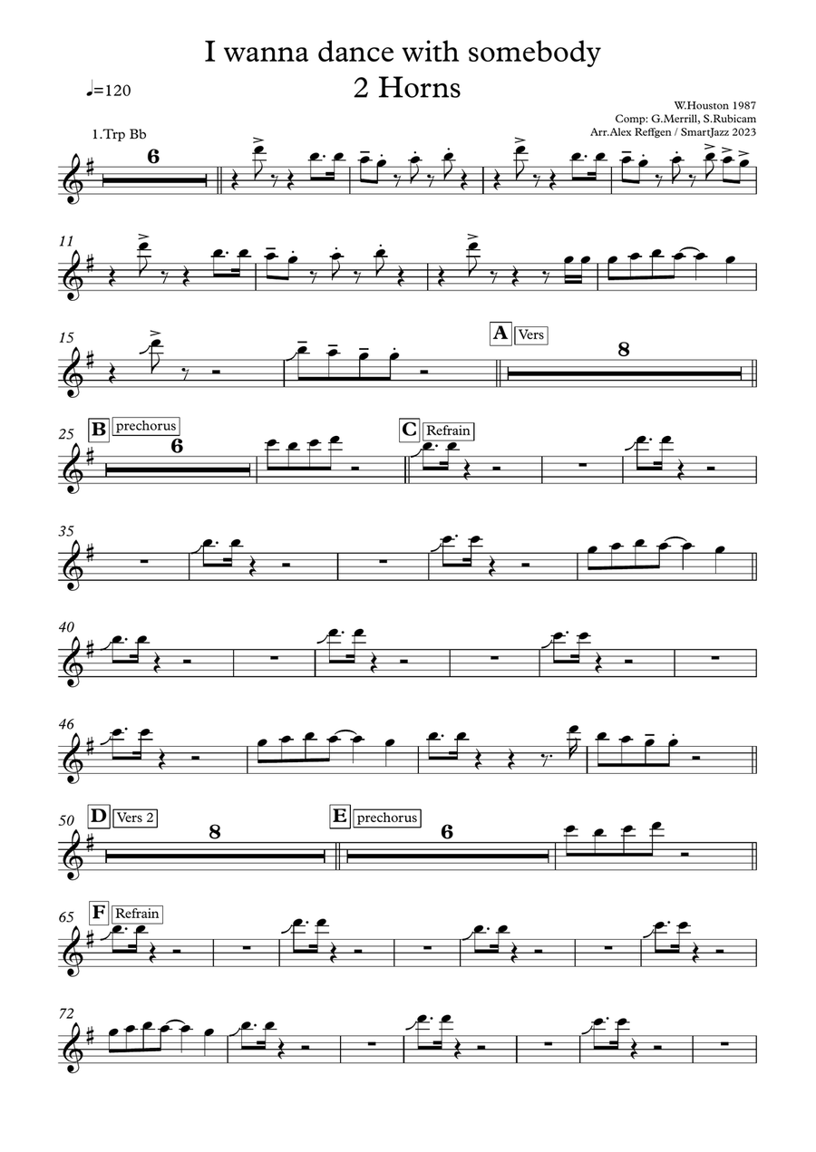 I Wanna Dance With Somebody Piano scores gallery preview page 1