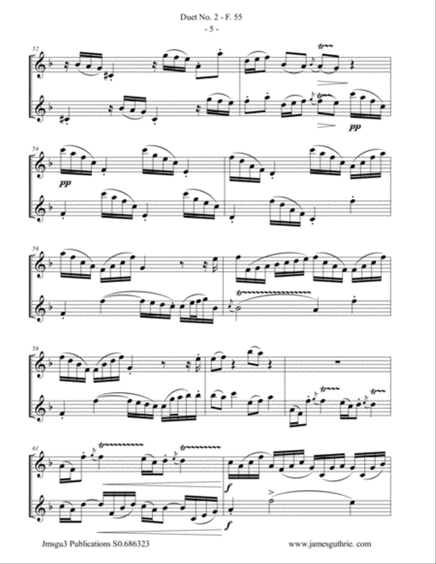 WF Bach: Duet No. 2 for Alto Sax Duo Woodwind Duet scores gallery preview page 5