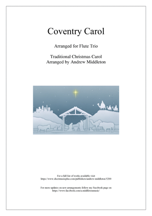Book cover for Coventry Carol arranged for Flute Trio