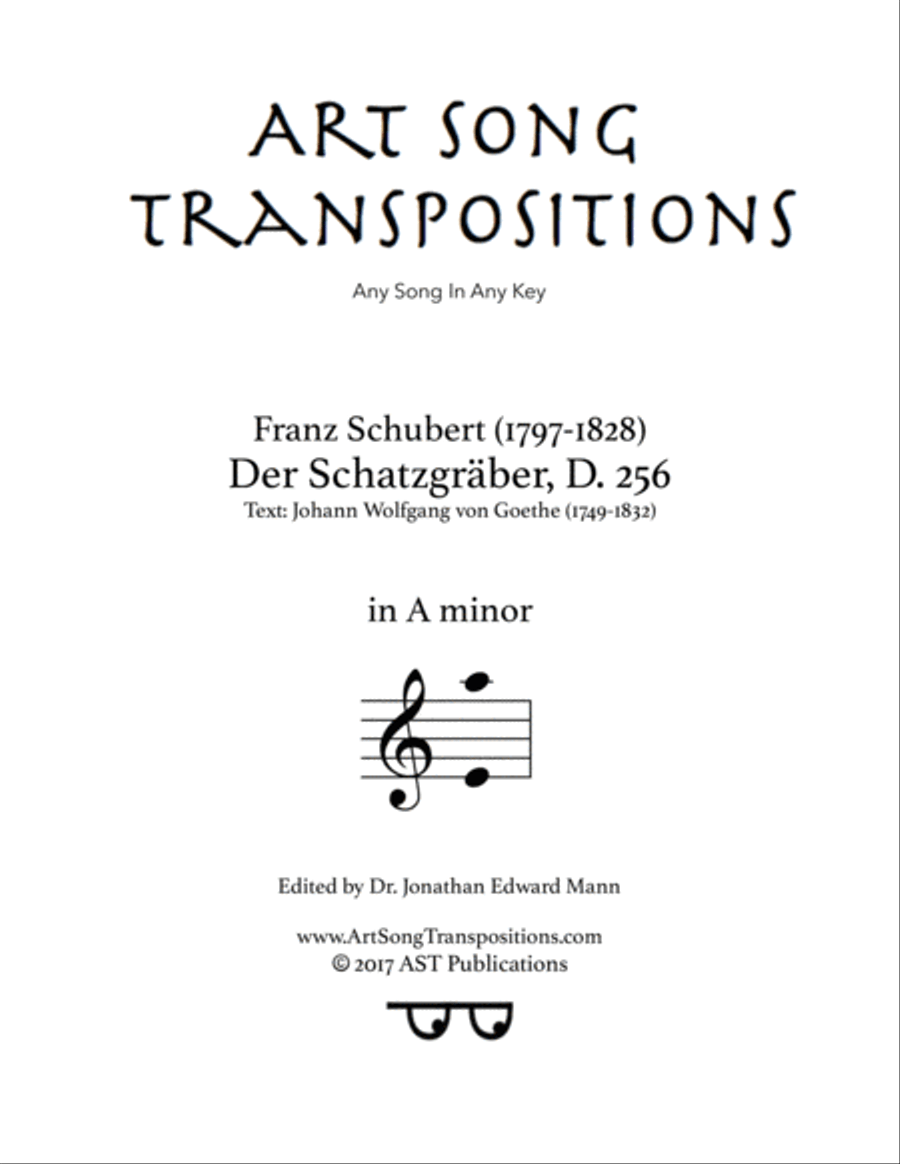 SCHUBERT: Der Schatzgräber, D. 256 (transposed to A minor) Voice scores gallery preview page 1