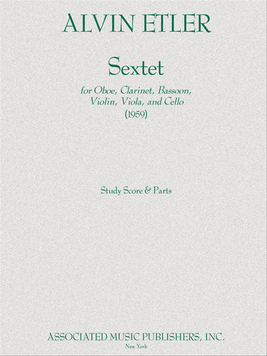 Sextet Ob/bn/vn/va/vc Parts 1959 Oboe scores gallery preview page 1