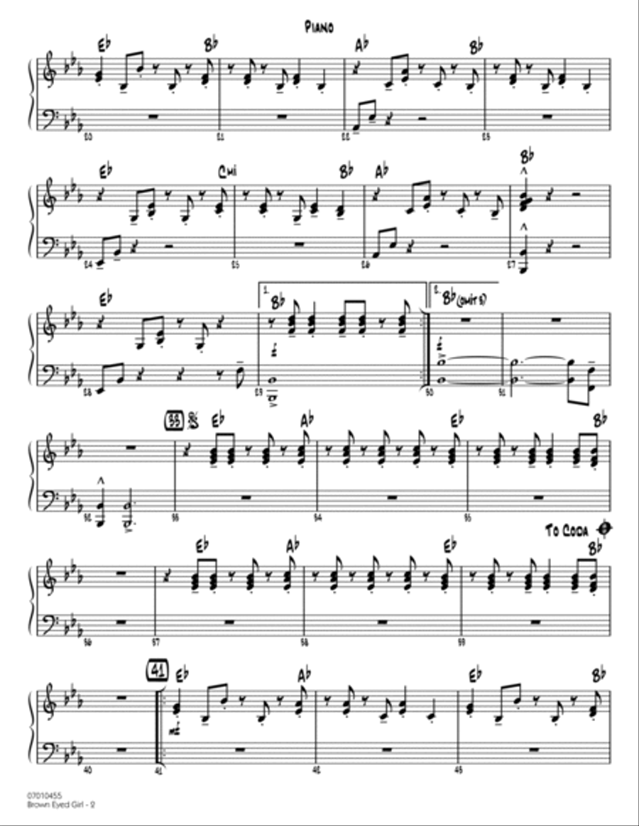 Brown Eyed Girl - Piano Brown Eyed Girl - Piano Piano scores gallery preview page 2