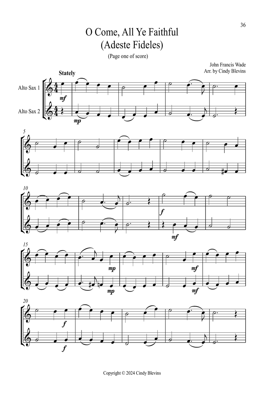 Alto Sax Duets for Christmas, Vol. III (12 arrangements) Woodwind Duet scores gallery preview page 3