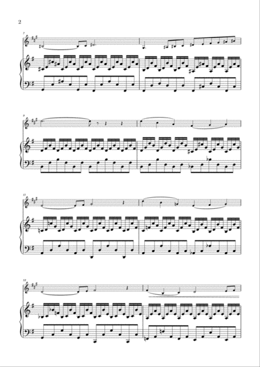 The Swan - Le Cygne (from the Carnival of the Animals) for Clarinet in Bb and Piano B-Flat Clarinet scores gallery preview page 2