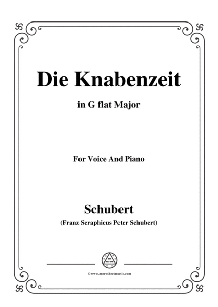 Schubert-Die Knabenzeit,in G flat Major,for Voice&Piano image number null