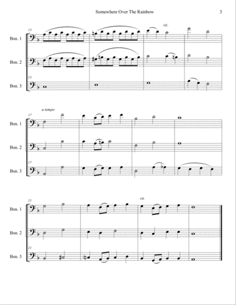 Over The Rainbow (from The Wizard Of Oz) Woodwind Trio scores gallery preview page 3