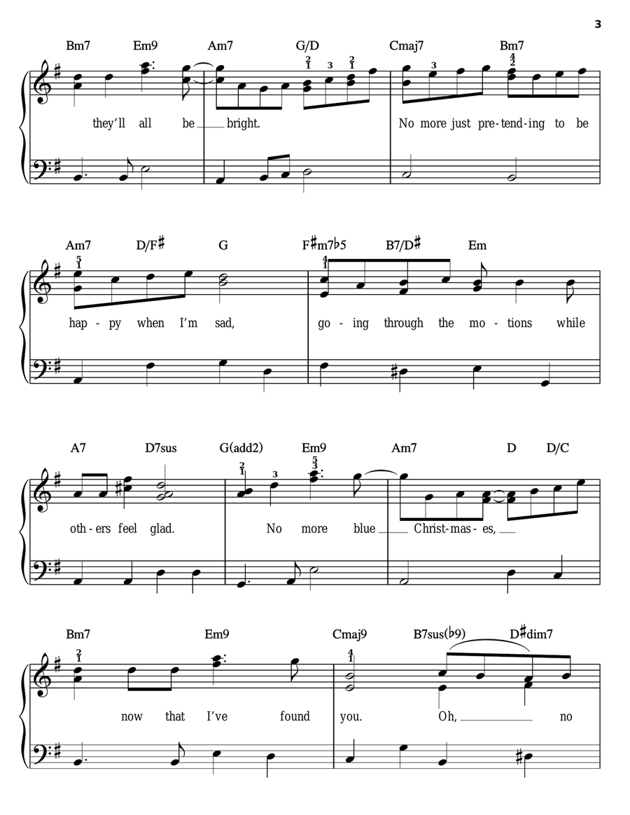No More Blue Christmases No More Blue Christmases Easy Piano scores gallery preview page 3