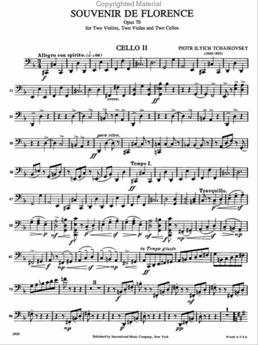 Souvenir De Florence, Opus 70 Cello scores gallery preview page 6