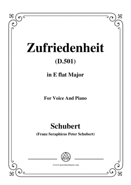 Schubert-Zufriedenheit(Contentment),D.501,in E flat Major,for Voice&Piano image number null