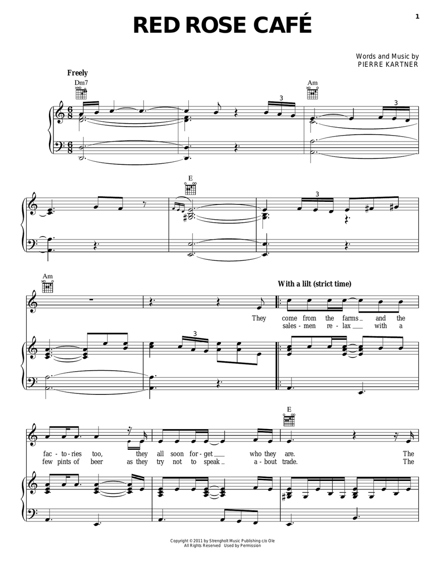 Red Rose Cafe Piano, Vocal, Guitar scores gallery preview page 1