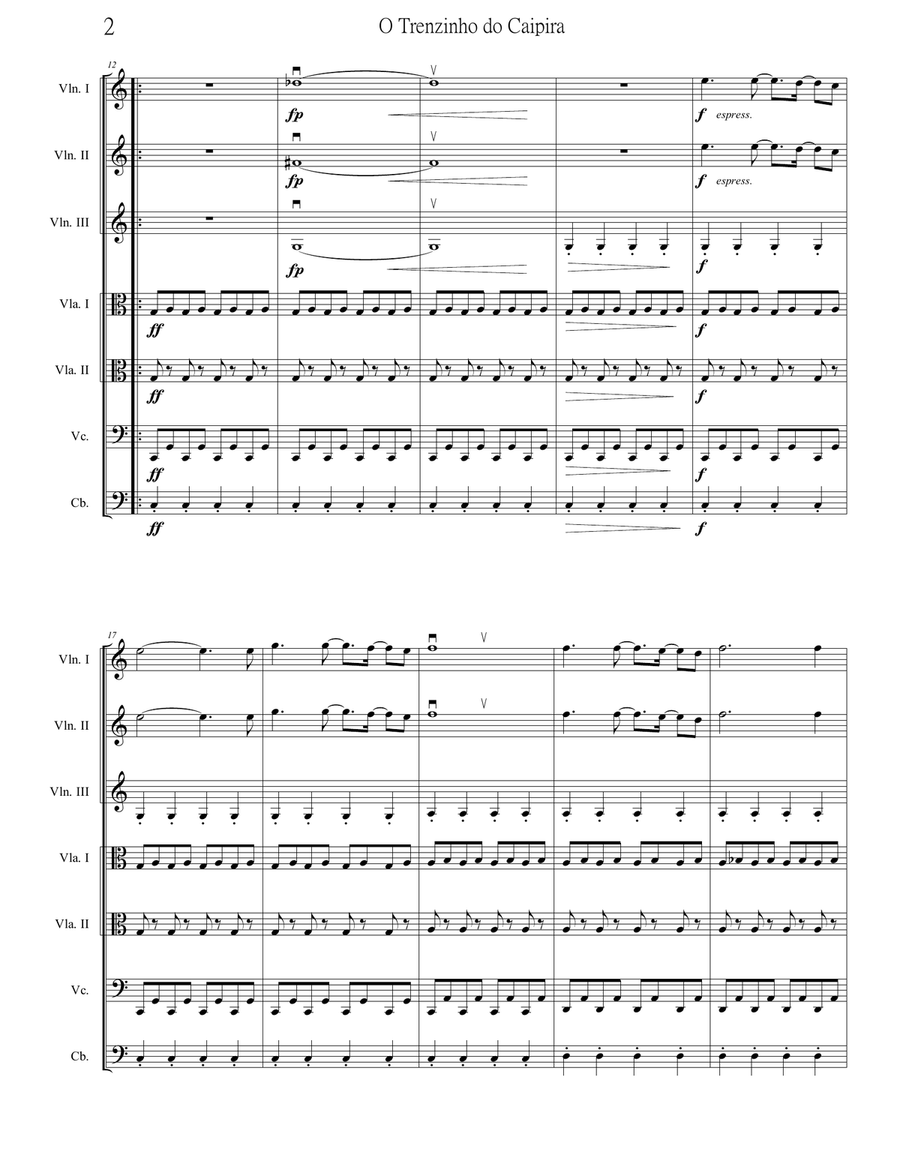Bachianas Brasileiras N 2 String Orchestra scores gallery preview page 2