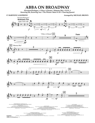 Book cover for ABBA on Broadway (arr. Michael Brown) - Eb Baritone Saxophone