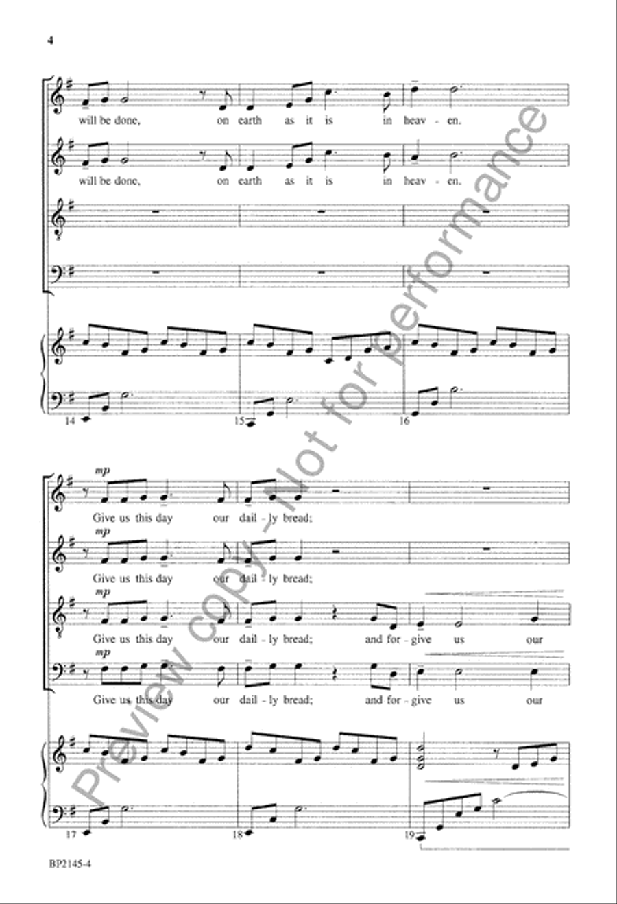 Our Father - SATB 4-Part scores gallery preview page 5