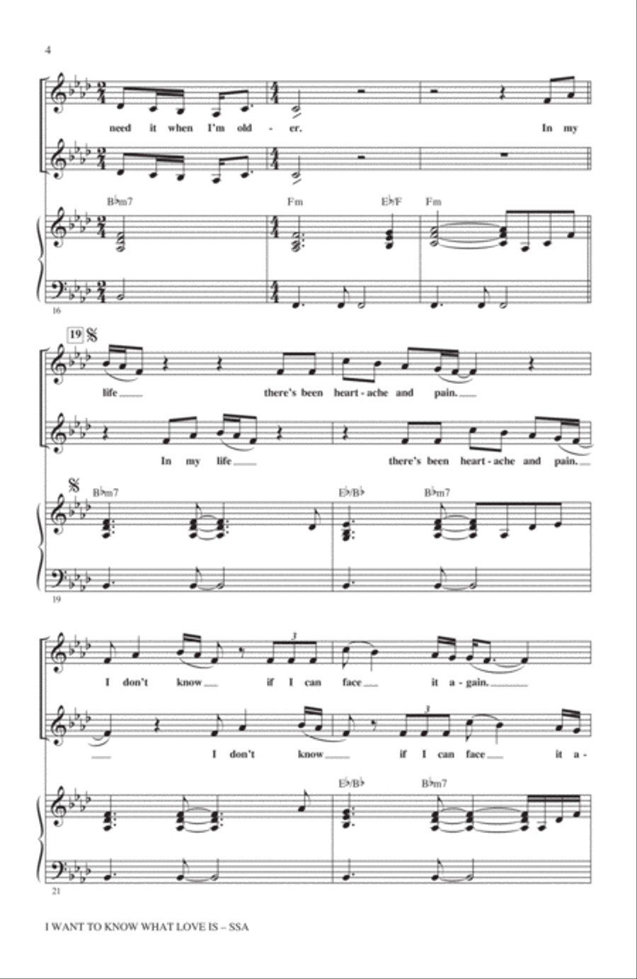 I Want To Know What Love Is SSA scores gallery preview page 3